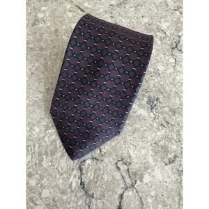 Bert Pulitzer Men's 100% Silk Neck Tie Purple w Teal Geometric JL